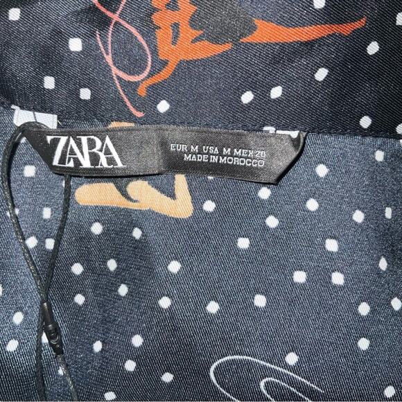 ZARA Dancing Girls Polka Dot Mini V-Neck Dress M NEW Without Tag Coquette Girl - Picture 10 of 11